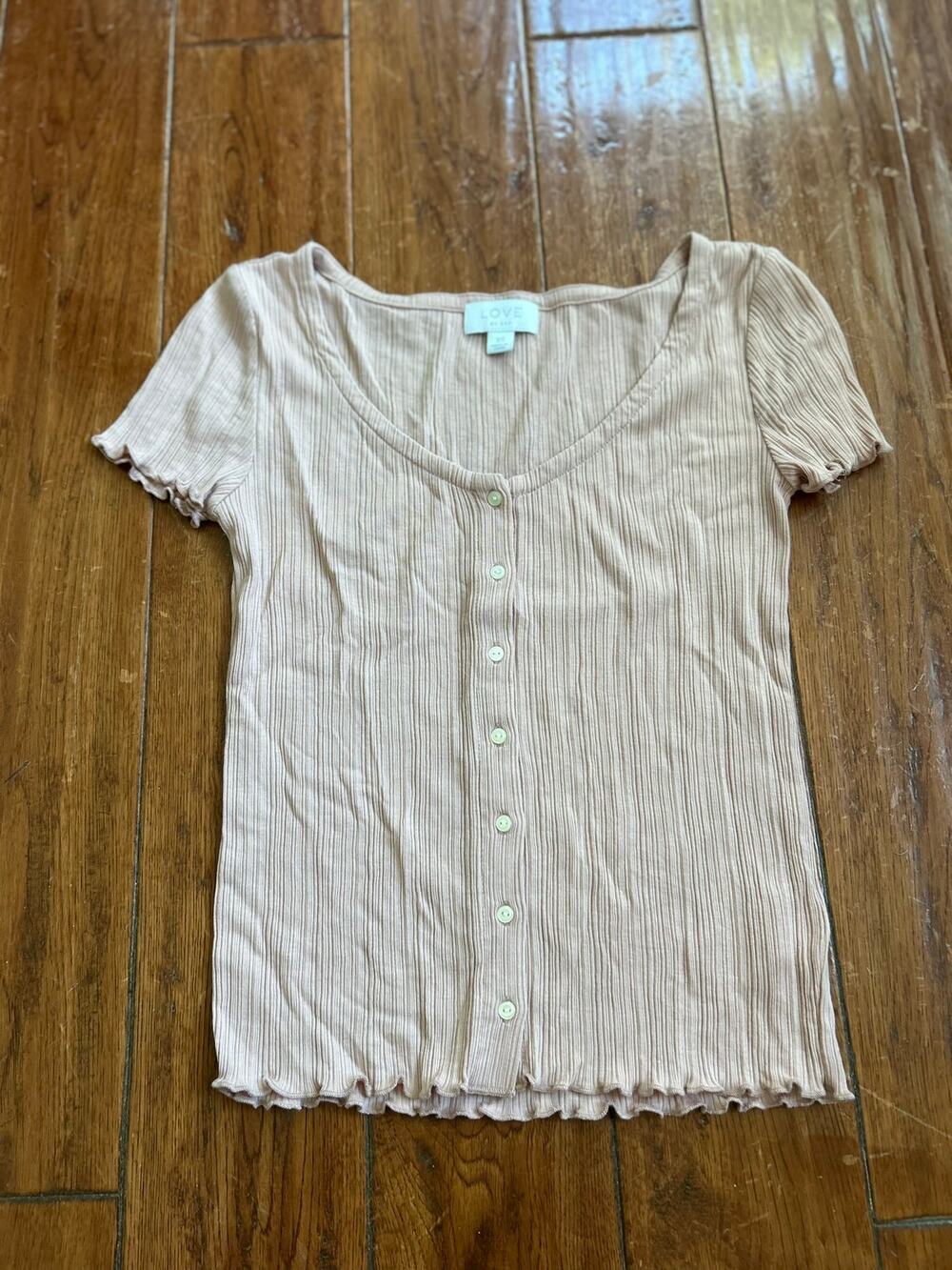 Love By Gap Pink Button Up Blouse